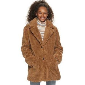 Debby Teddy Faux Fur Brown Fuzzy Jacket Size XS